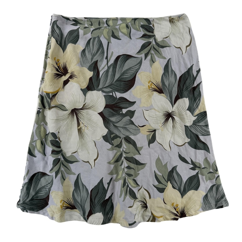 Tommy Bahama Skirt‎ Womens 10 Multicolor Floral Silk A Line Knee Length Tropical